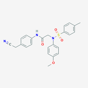 molecular formula C24H23N3O4S B410901 N-[4-(cyanomethyl)phenyl]-2-{4-methoxy[(4-methylphenyl)sulfonyl]anilino}acetamide 