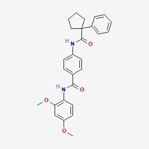 molecular formula C27H28N2O4 B4109052 N-(2,4-dimethoxyphenyl)-4-[(1-phenylcyclopentanecarbonyl)amino]benzamide 
