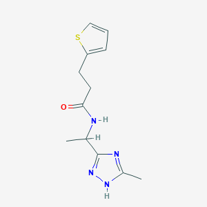 molecular formula C12H16N4OS B4109068 N-[1-(5-methyl-1H-1,2,4-triazol-3-yl)ethyl]-3-thiophen-2-ylpropanamide 