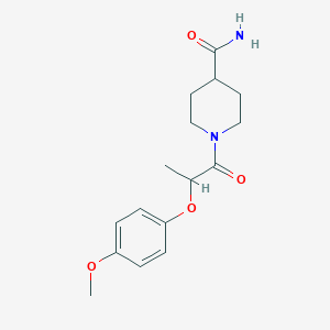 molecular formula C16H22N2O4 B4109071 1-[2-(4-Methoxyphenoxy)propanoyl]piperidine-4-carboxamide 
