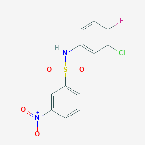 molecular formula C12H8ClFN2O4S B4109132 N-(3-chloro-4-fluorophenyl)-3-nitrobenzenesulfonamide 