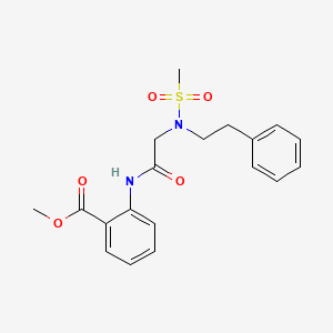 molecular formula C19H22N2O5S B4109230 methyl 2-{[N-(methylsulfonyl)-N-(2-phenylethyl)glycyl]amino}benzoate 