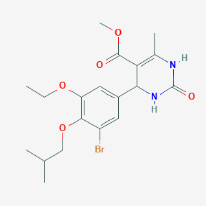 molecular formula C19H25BrN2O5 B4109516 methyl 4-[3-bromo-5-ethoxy-4-(2-methylpropoxy)phenyl]-6-methyl-2-oxo-3,4-dihydro-1H-pyrimidine-5-carboxylate 