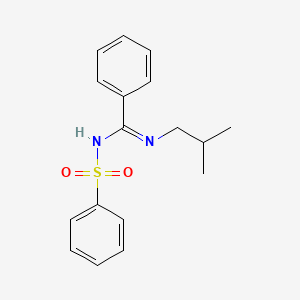molecular formula C17H20N2O2S B4109542 N-(benzenesulfonyl)-N'-(2-methylpropyl)benzenecarboximidamide 