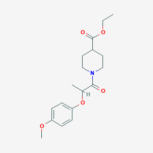 molecular formula C18H25NO5 B4109576 Ethyl 1-[2-(4-methoxyphenoxy)propanoyl]piperidine-4-carboxylate 