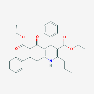 molecular formula C30H33NO5 B4109589 diethyl 5-oxo-4,7-diphenyl-2-propyl-4,6,7,8-tetrahydro-1H-quinoline-3,6-dicarboxylate 