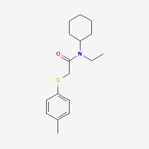 molecular formula C17H25NOS B4109601 N-cyclohexyl-N-ethyl-2-[(4-methylphenyl)sulfanyl]acetamide 