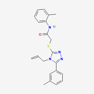 molecular formula C21H22N4OS B4109780 N-(2-methylphenyl)-2-{[5-(3-methylphenyl)-4-(prop-2-en-1-yl)-4H-1,2,4-triazol-3-yl]sulfanyl}acetamide 