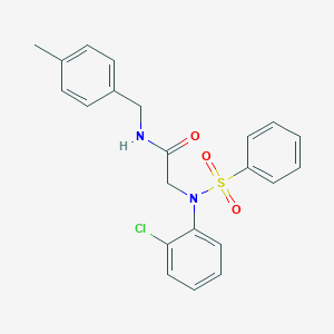molecular formula C22H21ClN2O3S B410979 N~2~-(2-chlorophenyl)-N-(4-methylbenzyl)-N~2~-(phenylsulfonyl)glycinamide 