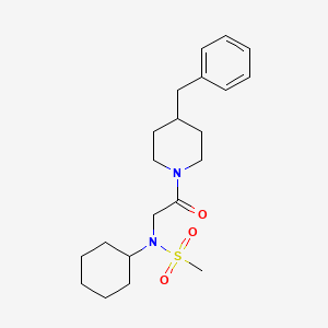 molecular formula C21H32N2O3S B4109801 N-[2-(4-benzylpiperidin-1-yl)-2-oxoethyl]-N-cyclohexylmethanesulfonamide 