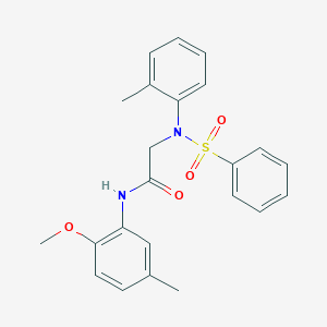 molecular formula C23H24N2O4S B410986 N-(2-methoxy-5-methylphenyl)-2-[2-methyl(phenylsulfonyl)anilino]acetamide 