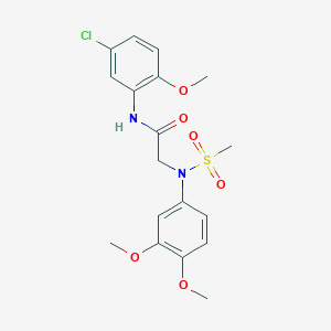 molecular formula C18H21ClN2O6S B410989 N-(5-chloro-2-methoxyphenyl)-2-[3,4-dimethoxy(methylsulfonyl)anilino]acetamide 