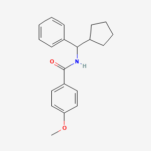 molecular formula C20H23NO2 B4109961 N-[cyclopentyl(phenyl)methyl]-4-methoxybenzamide 