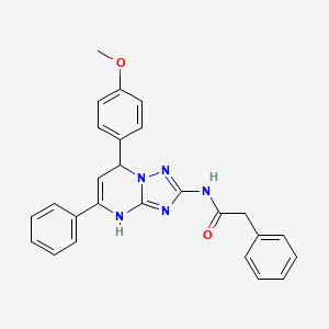 molecular formula C26H23N5O2 B4110002 N-[7-(4-Methoxyphenyl)-5-phenyl-4H,7H-[1,2,4]triazolo[1,5-A]pyrimidin-2-YL]-2-phenylacetamide 