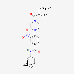 molecular formula C29H34N4O4 B4110062 N-1-adamantyl-4-[4-(4-methylbenzoyl)-1-piperazinyl]-3-nitrobenzamide 