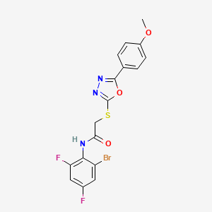 molecular formula C17H12BrF2N3O3S B4110093 N-(2-bromo-4,6-difluorophenyl)-2-{[5-(4-methoxyphenyl)-1,3,4-oxadiazol-2-yl]sulfanyl}acetamide 