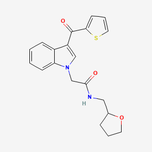 molecular formula C20H20N2O3S B4110107 N-[(OXOLAN-2-YL)METHYL]-2-[3-(THIOPHENE-2-CARBONYL)-1H-INDOL-1-YL]ACETAMIDE 