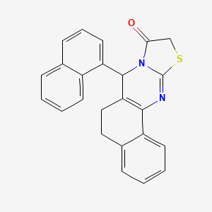 molecular formula C24H18N2OS B4110127 11-Naphthalen-1-yl-15-thia-12,17-diazatetracyclo[8.7.0.02,7.012,16]heptadeca-1(10),2,4,6,16-pentaen-13-one 
