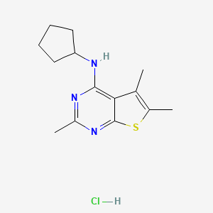 molecular formula C14H20ClN3S B4110160 N-cyclopentyl-2,5,6-trimethylthieno[2,3-d]pyrimidin-4-amine;hydrochloride 