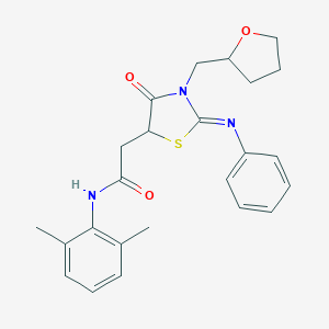 molecular formula C24H27N3O3S B411018 N-(2,6-dimethylphenyl)-2-[4-oxo-3-(oxolan-2-ylmethyl)-2-phenylimino-1,3-thiazolidin-5-yl]acetamide 
