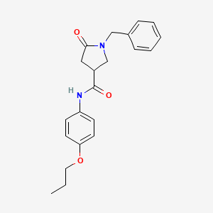 molecular formula C21H24N2O3 B4110271 1-benzyl-5-oxo-N-(4-propoxyphenyl)-3-pyrrolidinecarboxamide 