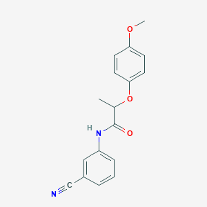 molecular formula C17H16N2O3 B4110278 N-(3-cyanophenyl)-2-(4-methoxyphenoxy)propanamide 