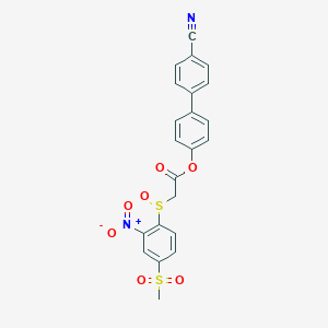 molecular formula C22H16N2O7S2 B4110474 [4-(4-Cyanophenyl)phenyl] 2-(4-methylsulfonyl-2-nitrophenyl)sulfinylacetate 