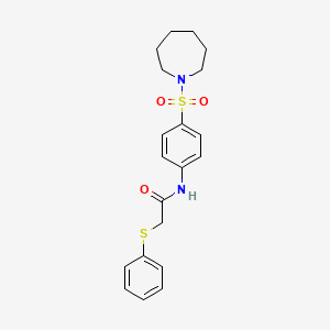 molecular formula C20H24N2O3S2 B4110503 N-[4-(azepane-1-sulfonyl)phenyl]-2-(phenylsulfanyl)acetamide 