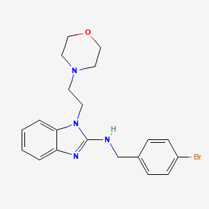 molecular formula C20H23BrN4O B4110522 N-[(4-BROMOPHENYL)METHYL]-1-[2-(MORPHOLIN-4-YL)ETHYL]-1H-1,3-BENZODIAZOL-2-AMINE 