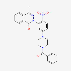 molecular formula C26H23N5O4 B4110572 4-methyl-2-{2-nitro-5-[4-(phenylcarbonyl)piperazin-1-yl]phenyl}phthalazin-1(2H)-one 