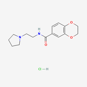 molecular formula C15H21ClN2O3 B4110667 N-(2-pyrrolidin-1-ylethyl)-2,3-dihydro-1,4-benzodioxine-6-carboxamide;hydrochloride 