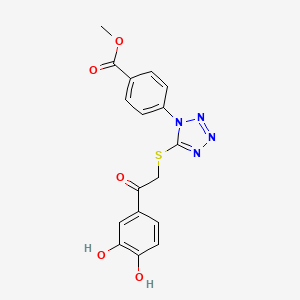 molecular formula C17H14N4O5S B4110729 METHYL 4-(5-{[2-(3,4-DIHYDROXYPHENYL)-2-OXOETHYL]SULFANYL}-1H-1,2,3,4-TETRAZOL-1-YL)BENZOATE 