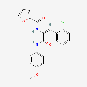 molecular formula C21H17ClN2O4 B4110750 N-[(E)-1-(2-chlorophenyl)-3-(4-methoxyanilino)-3-oxoprop-1-en-2-yl]furan-2-carboxamide 