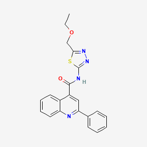 molecular formula C21H18N4O2S B4110786 N-[5-(ethoxymethyl)-1,3,4-thiadiazol-2-yl]-2-phenylquinoline-4-carboxamide 
