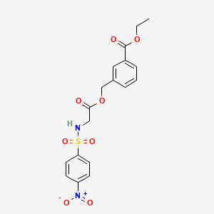 molecular formula C18H18N2O8S B4110895 Ethyl 3-{[(2-{[(4-nitrophenyl)sulfonyl]amino}acetyl)oxy]methyl}benzoate 