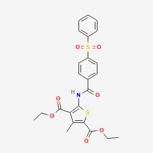 molecular formula C24H23NO7S2 B4110963 Diethyl 5-[[4-(benzenesulfonyl)benzoyl]amino]-3-methylthiophene-2,4-dicarboxylate 