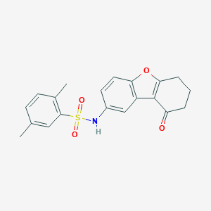 molecular formula C20H19NO4S B411098 2,5-DIMETHYL-N~1~-(9-OXO-6,7,8,9-TETRAHYDRODIBENZO[B,D]FURAN-2-YL)-1-BENZENESULFONAMIDE 