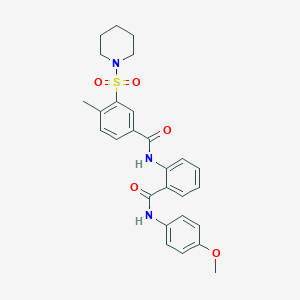 molecular formula C27H29N3O5S B4111088 N-[2-[(4-methoxyphenyl)carbamoyl]phenyl]-4-methyl-3-piperidin-1-ylsulfonylbenzamide 