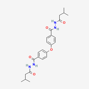 molecular formula C24H30N4O5 B4111212 N'-(3-methylbutanoyl)-4-[4-[(3-methylbutanoylamino)carbamoyl]phenoxy]benzohydrazide 