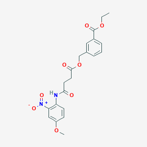 molecular formula C21H22N2O8 B4111276 Ethyl 3-[[4-(4-methoxy-2-nitroanilino)-4-oxobutanoyl]oxymethyl]benzoate 