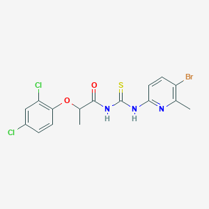 molecular formula C16H14BrCl2N3O2S B4111320 N-[(5-bromo-6-methylpyridin-2-yl)carbamothioyl]-2-(2,4-dichlorophenoxy)propanamide 