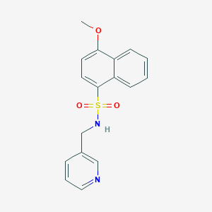 molecular formula C17H16N2O3S B411156 4-methoxy-N-(pyridin-3-ylmethyl)naphthalene-1-sulfonamide CAS No. 457960-39-3