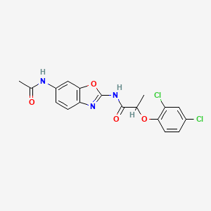 molecular formula C18H15Cl2N3O4 B4111751 N-(6-acetamido-1,3-benzoxazol-2-yl)-2-(2,4-dichlorophenoxy)propanamide 