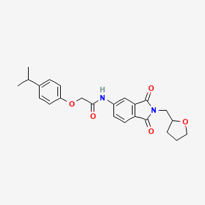 molecular formula C24H26N2O5 B4111801 N-[1,3-dioxo-2-(tetrahydrofuran-2-ylmethyl)-2,3-dihydro-1H-isoindol-5-yl]-2-[4-(propan-2-yl)phenoxy]acetamide 