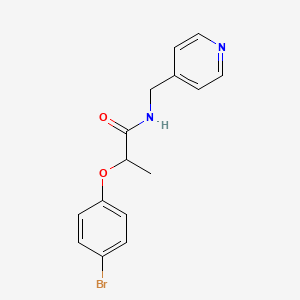 molecular formula C15H15BrN2O2 B4111920 2-(4-bromophenoxy)-N-(pyridin-4-ylmethyl)propanamide 