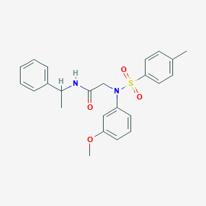 molecular formula C24H26N2O4S B411216 N~2~-(3-methoxyphenyl)-N~2~-[(4-methylphenyl)sulfonyl]-N-(1-phenylethyl)glycinamide 