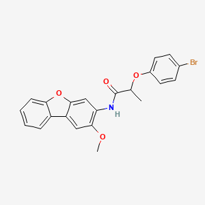 molecular formula C22H18BrNO4 B4112355 2-(4-bromophenoxy)-N-(2-methoxydibenzofuran-3-yl)propanamide 