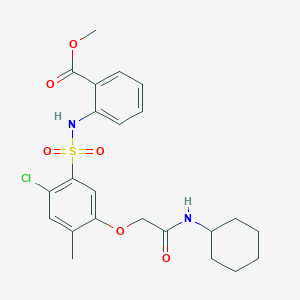 molecular formula C23H27ClN2O6S B4112435 Methyl 2-[[2-chloro-5-[2-(cyclohexylamino)-2-oxoethoxy]-4-methylphenyl]sulfonylamino]benzoate 