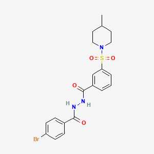 molecular formula C20H22BrN3O4S B4112640 N'-(4-bromobenzoyl)-3-(4-methylpiperidin-1-yl)sulfonylbenzohydrazide 
