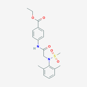 molecular formula C20H24N2O5S B411271 Ethyl 4-({[2,6-dimethyl(methylsulfonyl)anilino]acetyl}amino)benzoate 